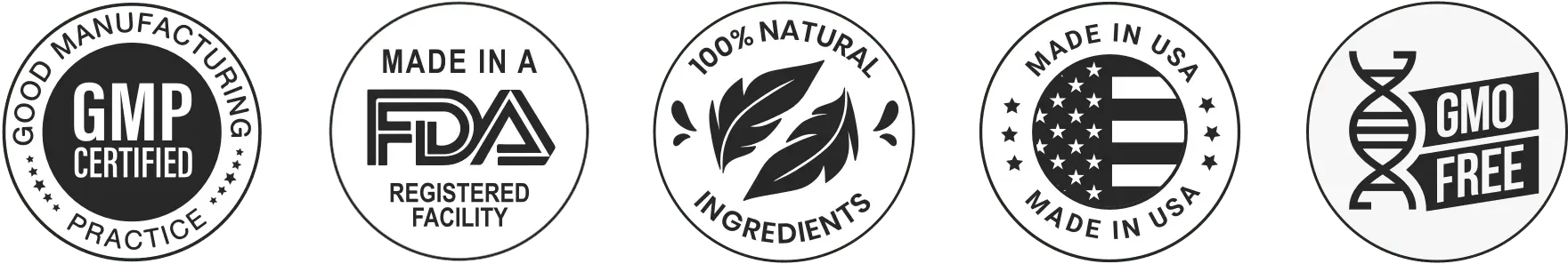 AquaFit FDA registered and GMP certified quality assurance badges